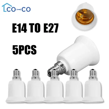 1 / 5db E14 - E27 adapter átalakító aljzat tűzálló műanyag átalakító Kiváló minőségű anyag foglalat izzó adapter lámpatartó