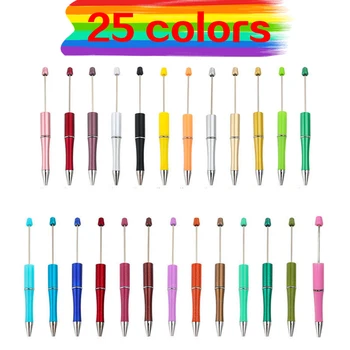 100db gyöngy toll nagykereskedelmi kreatív műanyag gyöngyös toll golyóstoll nyomtatható gyöngyözhető toll DIY ajándék diákirodai kellékekhez