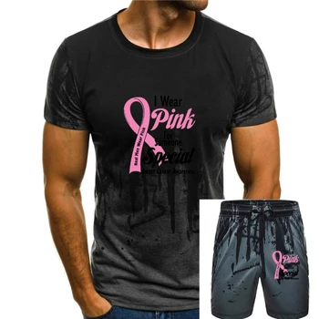 2019 New Fashion Casual férfi póló Rózsaszínt viselek valakinek Különleges póló Valódi férfiak mellrák tudatossági ing