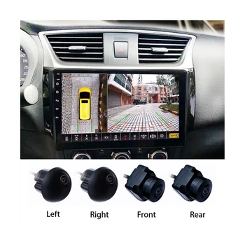 360 ° autós kamera panorámás térhatású nézet 1080P AHD jobb + bal + első + hátsó kamerarendszer Android Auto rádióhoz
