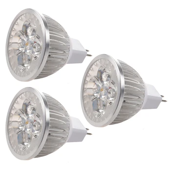 3Pcs 4 X 1W GU5.3 MR16 12V meleg fehér LED lámpa izzó spotlámpa