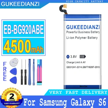 4500mAh mobiltelefon akkumulátor Samsung Galaxy S6 SM-G920 G9200 G920f G920i G920A G9208 G9209 G920 G920V G920T akkumulátorokhoz