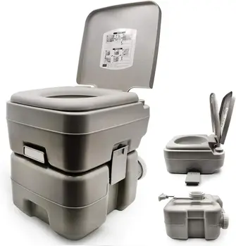 5 gallon 20L hordozható WC-öblítéses utazás kemping kültéri/beltéri bili kommód
