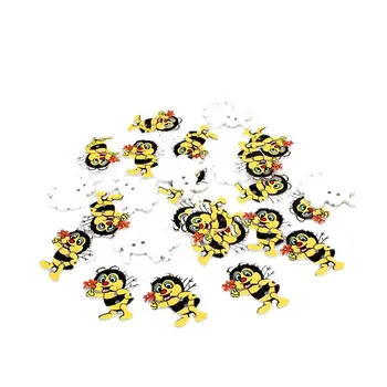 50db botones decorativos gombok rajzfilmek Kis méh Fa gombok Varrógomb dekoratív scrapbooking Varró kiegészítők
