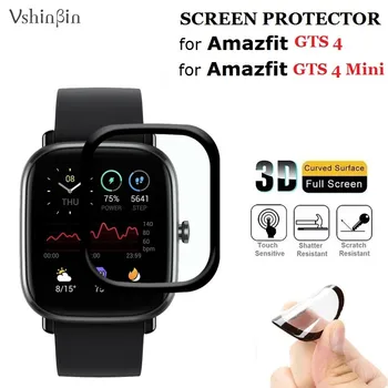 5PCS 3D puha képernyővédő fólia Amazfit GTS4 / GTS 4 Mini Smart Watch teljes borítójú karcálló PMMA védőfóliához