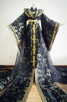 6 Tervek Szuper gyönyörű szőtt szatén cosplay jelmez Hanfu férfi női emperer császárné hosszúfarkú dráma Hanfu Cos Wu Zetian