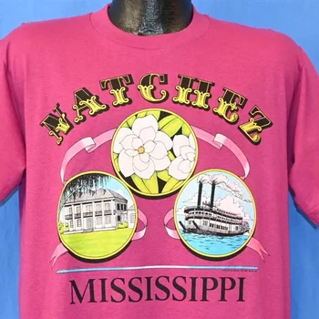 90-es évek Natchez Mississippi gőzhajó Magnolia Stanton Hall turista ajándékpóló Nagy