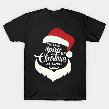 A karácsony igazi szelleme a szerelem vicces karácsonyi ajándék póló 100% pamut O-nyakú rövid ujjú alkalmi férfi póló S-3XL méret