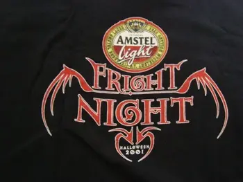 Amstel Light Beer férfi fekete póló méret Nagy Halloween Fright Night 2001