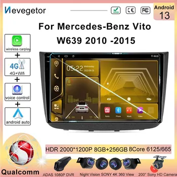 Android13 Qualcomm Snapdragon Mercedes-Benz Vito W639 2010 -2015 autórádió multimédia lejátszó navigáció sztereó GPS 2din DVD