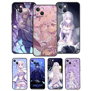Anime Re Zero Emilia Fanart telefontok iPhone 14-hez 13 12 Mini 11 Pro Max SE 2020 6 7 8 Plus X XS Max XR fedőhéj