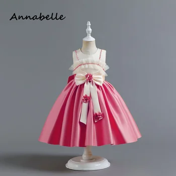 Annabelle elegáns ruha lánynak Ujjatlan virág lány ruha esküvőre Kislány születésnapi zsúr hercegnő 2024Ruha