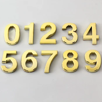 arany 3D számjegyek Házszám jel Öntapadós cím Számjegy Matrica tábla száma Doo Home Street postafiók szám matricák