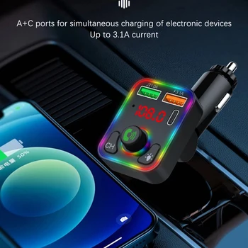  autó FM adó vezeték nélküli Bluetooth rádió járműkészlet MP3 lejátszó kettős USB gyorstöltéssel Kihangosító hívásnavigáció GPS