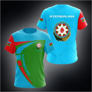 Azerbajdzsán Embléma Egyedi név Uniszex pólók Túlméretezett rövid ujjú felsők Nyári sportruházat Alkalmi pólók férfiaknak, nőknek és gyerekeknek