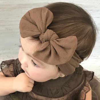 Baba fejpánt nylon rugalmas hajpánt újszülött kislánynak hercegnő bowknot fejpánt aranyos turbán csecsemő haj kiegészítők