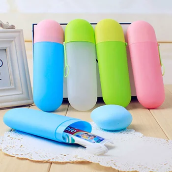 Candy Color fogkefe tok Többszínű opcionális műanyag tárolódoboz Nagy kapacitású 6 szín Opcionális otthoni tároló fogkefe doboz
