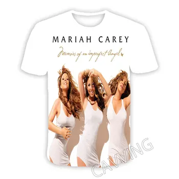 CAVVING 3D nyomtatott Mariah Carey Alkalmi pólók Hip Hop pólók Harajuku stílusok Felsők Férfi / női ruházat