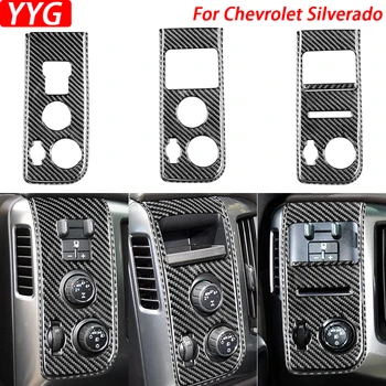 Chevrolet Silverado 1500 GMC Sierra 1500 2014-2018 szénszálas világítás kezelőpanel burkolat dekoratív autó belső matrica