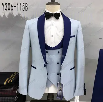 Divat férfi öltönyök 3 darab Slim Fit legújabb esküvői blézer mellény nadrág szett elegáns férfi dzseki báli party üzleti luxus szmokingok