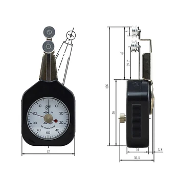 DTF-25 feszítőkészülék fonalmérővel Textilszövet elterjedt Az iparban alkalmazott eszköz kis fémvonalak