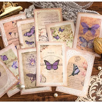 esztétikus vintage csipke pillangókeret anyaga papír Junk Journal tervező scrapbooking vers csipke dekoratív barkács kézműves papír