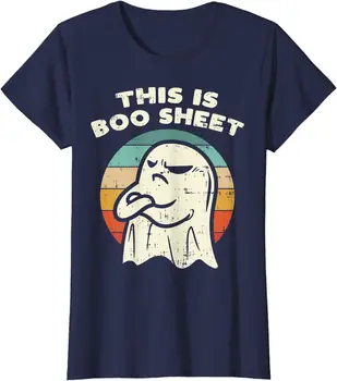 Ez Boo Sheet Ghost Retro Halloween Party jelmez póló női legénynyakú ing