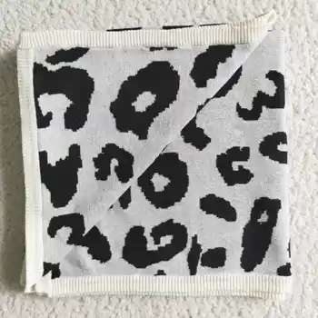 Forró értékesítés nagykereskedelmi RTS Leopard újszülött gyapjú kötött takarók Baba pólya csomagolás