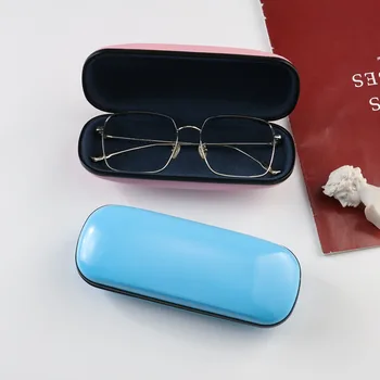 Fémfesték Szemüveg doboz Hordozható kemény héjú nyomáscsökkentő szemüvegtok Egyszínű tároló doboz Nők