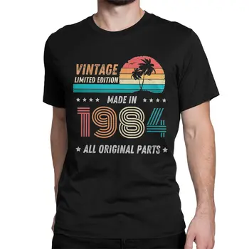 Férfi póló vintage limitált kiadás 1984-ben készült Minden eredeti alkatrész pamut pólók 40 éves pólók legénységi nyak ruházat ajándék