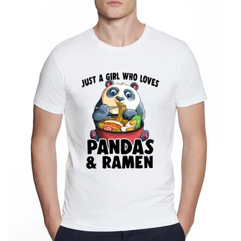 Férfi ruhák Csak egy lány, aki szereti a pandákat&ampen Kawaii Panda póló vicces esztétikus szabadidő O-nyakú póló Streetwear Graphic póló