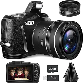 G-Anica 4K digitális fényképezőgép fényképezéshez és videóhoz 48MP Vlogging kamera 52mm széles látószögű 16X digitális zoom 3.0 hüvelykes képernyő kamera
