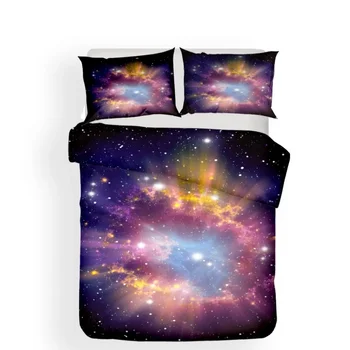 Galaxy Universe Outer Space ágynemű szett Paplanhuzat szett Párnahuzat King Twin Single Bedclothes Gyermek fiú ajándék