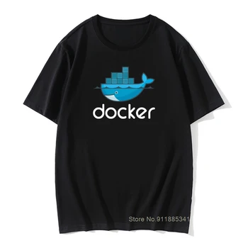 Geek Men póló Docker logó pólók Linux Javascript számítógép Rogramming fejlesztő póló Programozó kódoló Kódoló felsők
