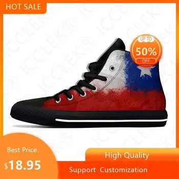 Hot Chilean Flag Chile Patriotic lélegző alkalmi cipő High Top Lightweight Summer Classic Board Shoes férfi női tornacipő