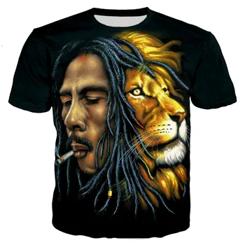 Hot Sale Rapper Bob Marley póló Férfiak Új divat Cool 3D nyomtatott pólók Női alkalmi Harajuku stílusú Streetwear felsők Póló