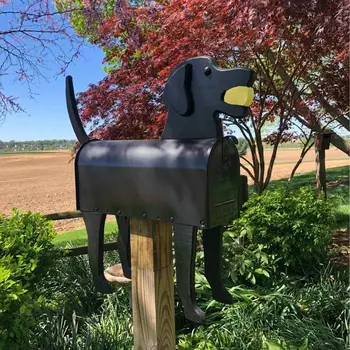 Kültéri fém Állati postázó doboz Szobor Vízálló állat levélszekrény Malac kutya tehén postaláda kerti udvari dekorációhoz