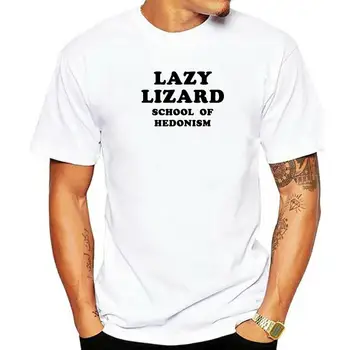 Lazy Lizard School of Hedonism Retro Acid LSD Trip prémium póló Camisas férfi alkalmi felsők pólók férfi pamut pólókhoz alkalmi