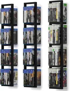 Lebegő polcok , 34 hüvelykes videojátékok CD DVD tároló polcok, kocka tároló rendszerező polckészlet 3 polc Fürdőszoba polc