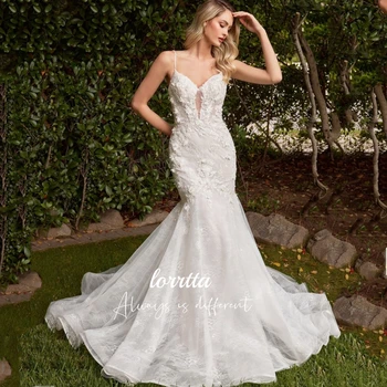 Lorrtta esküvői ruha 3D virágdekoráció sellő női elegáns ruhák Különleges események gála Megfelelő kérés Party Nő 2024