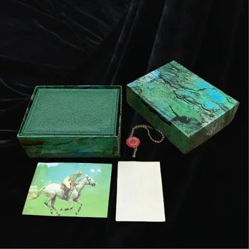 Luxus felső zöld óradoboz minőségi kompozit fa óradobozok Angol füzet óra csomagoló doboz