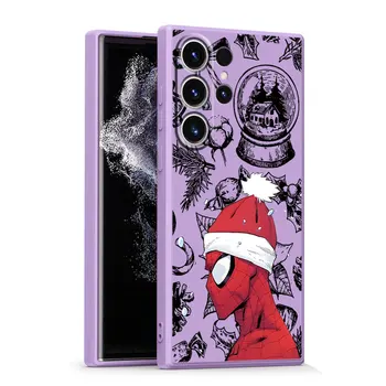 Marvel Christmas Spider Man telefontok Samsung Galaxy Note 20 Ultra A71 Note 10 Plus 9 8 A42 A30s S8 négyzet alakú folyadékborítóhoz