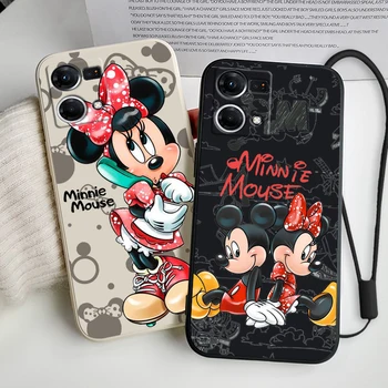 Mickey Minnie Aranyos folyékony bal kötél puha telefontok OPPO Reno 9 8 7 6 5 4 3 2 Z Pro Lite Snapdragon 4G 5G tok Coque Capa