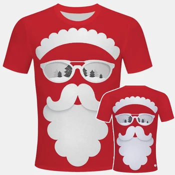Nyár Új 3D karácsony napja nyomtatott póló Aranyos hóember grafikus rövid ujjú Gyermek vicces ruházat Női divat Ruha felső