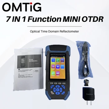 OMTiG 7 IN 1 funkció MINI OTDR Optikai időtartomány reflektométer OPM VFLRJ45 forrás veszteség szekvencia zseblámpa SYS beállítás