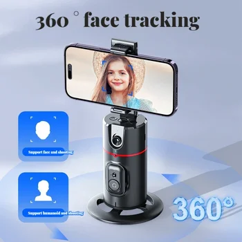 P02 arckövetés Gimbal stabilizer 360 forgatáskövető szelfi asztal a Tiktok okostelefonhoz élőben távoli redőnnyel