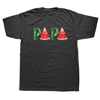 Papa görögdinnye apa vicces apák napi póló grafikai pamut utcai ruházat rövid ujjú születésnapi ajándékok apu póló férfi ruházat