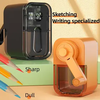 Portable Art Supply kézi hajtókaros ceruzahegyező alkalmas 6-8mm automatikusan belép az ólom diák írószerbe Iskolai kellékek