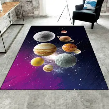 Puha flanel Nordic Home szőnyeg szín Galaxy Space 3D nyomtatás Szőnyegek nappaliba Dekor Padlószőnyeg Gyerekszoba Játszótér Szőnyegek