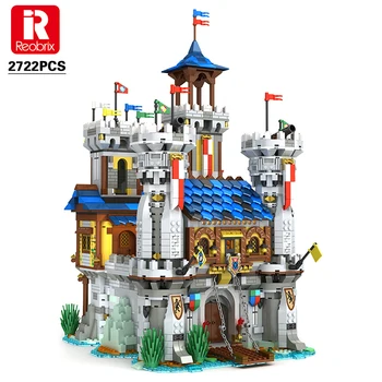 Reobrix blokkok MOC Arany Oroszlán kastély Kompatibilis építőelemek Kockák Oktatási puzzle játék Karácsonyi ajándékok gyerekeknek
